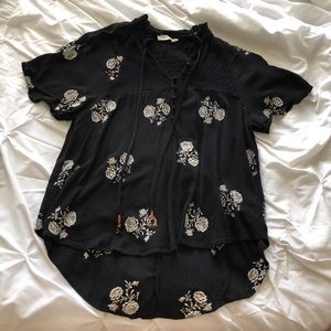 Nordstrom floral high/low blouse